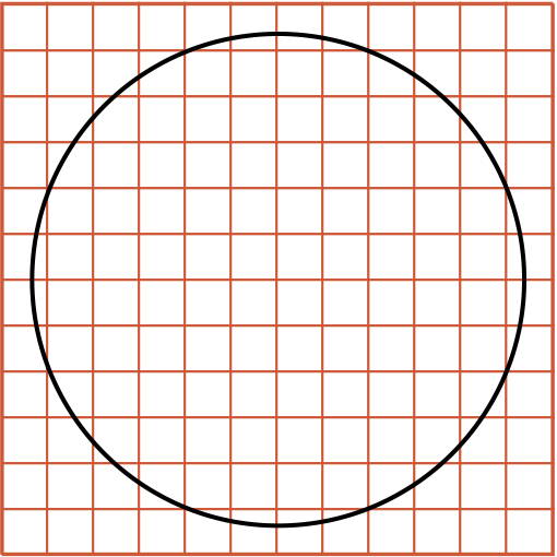 A diagram of an aspheric lens showing light rays focusing at a single point and a sharp grid with no edge distortion.