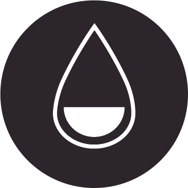 Water drop icon representing smudge-resistant and hydrophobic lens coating