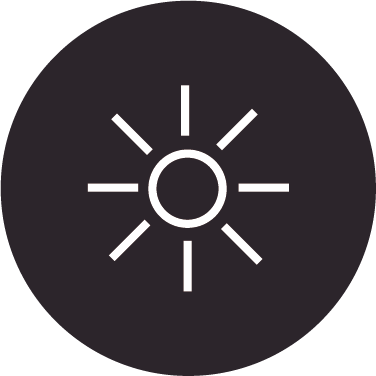 Sun icon representing UV protection for eyes