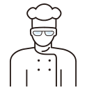 An icon of a chef in a kitchen
