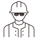 An icon of an outdoor worker wearing a hard hat