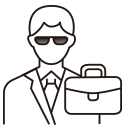An icon of a sales associate holding a briefcase