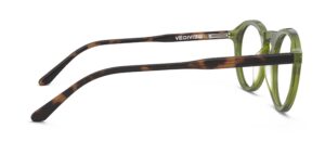 Side view of Breuer green round eyeglasses from Vediview