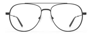 Front view of Dali black aviator eyeglasses from Vediview