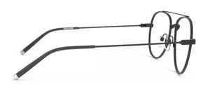 Side view of Dali black aviator eyeglasses from Vediview