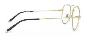 Side view of Dali gold aviator eyeglasses from Vediview