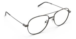 Angled view of Dali gun aviator eyeglasses from Vediview