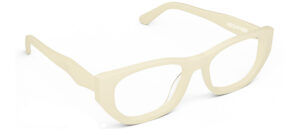 Angled view of Lillian cream rectangle eyeglasses from Vediview