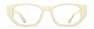 Front view of Lillian cream rectangle eyeglasses from Vediview