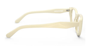 Side view of Lillian cream rectangle eyeglasses from Vediview