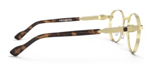 Side view of Morse gold round eyeglasses from Vediview