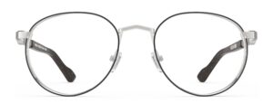 Front view of Morse silver round eyeglasses from Vediview