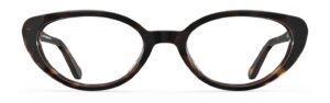Front view of Murasaki tortoise cat-eye eyeglasses from Vediview