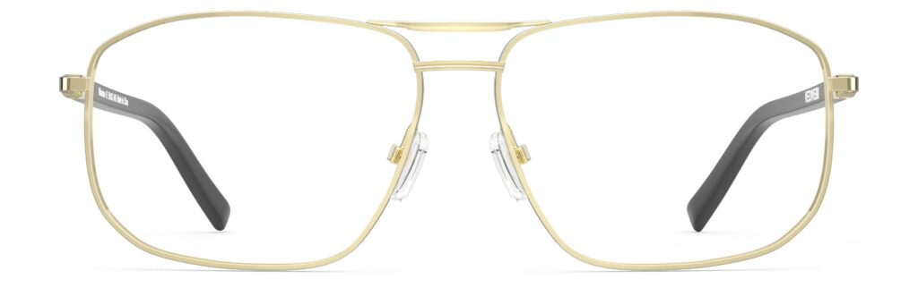 Front view of Wharton gold aviator eyeglasses from Vediview