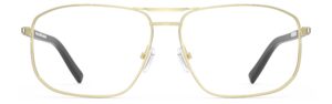 Front view of Wharton gold aviator eyeglasses from Vediview