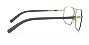 Side view of Wharton gold aviator eyeglasses from Vediview