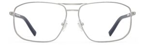 Front view of Wharton silver-dark blue aviator eyeglasses from Vediview