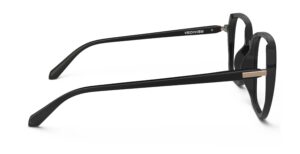 Side view of Calder black square eyeglasses from Vediview
