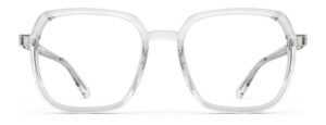 Front view of Calder clear square eyeglasses from Vediview