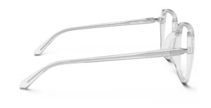 Side view of Calder clear square eyeglasses from Vediview