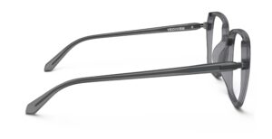 Side view of Calder dark grey square eyeglasses from Vediview