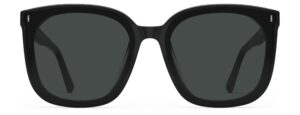 Front view of Neutra black square sunglasses with grey lenses from Vediview