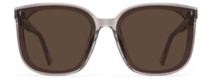 Front view of Neutra pink square sunglasses with brown lenses from Vediview