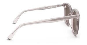 Side view of Neutra pink square sunglasses with brown lenses from Vediview