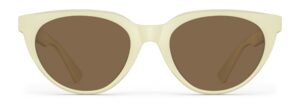 Front view of Callas cream cat eye sunglasses with brown lenses from Vediview