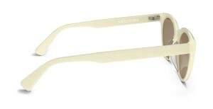 Side view of Callas cream cat eye sunglasses with brown lenses from Vediview