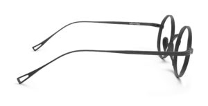 Side view of Chaplin black round eyeglasses from Vediview