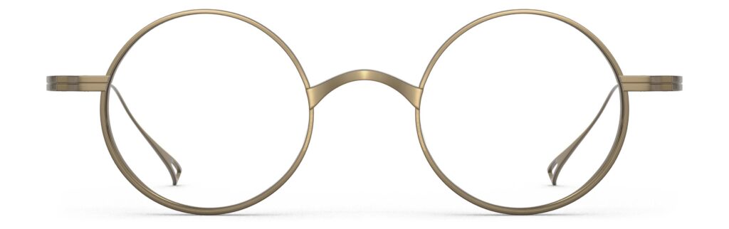 Front view of Chaplin bronze round eyeglasses from Vediview