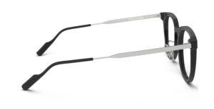 Side view of Merce black cat-eye eyeglasses from Vediview