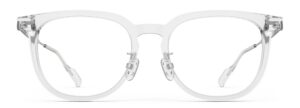 Front view of Merce clear cat-eye eyeglasses from Vediview