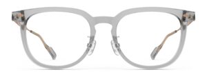 Front view of Merce grey cat-eye eyeglasses from Vediview