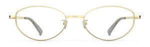 Front view of Proulx gold oval eyeglasses from Vediview