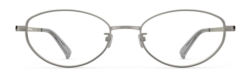 Front view of Proulx gun oval eyeglasses from Vediview