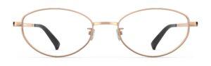 Front view of Proulx rose gold oval eyeglasses from Vediview
