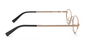 Side view of Proulx rose gold oval eyeglasses from Vediview