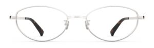Front view of Proulx silver oval eyeglasses from Vediview