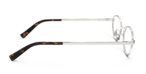 Side view of Proulx silver oval eyeglasses from Vediview
