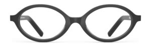 Front view of Vaughan black oval eyeglasses from Vediview