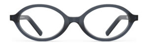 Front view of Vaughan blue grey oval eyeglasses from Vediview
