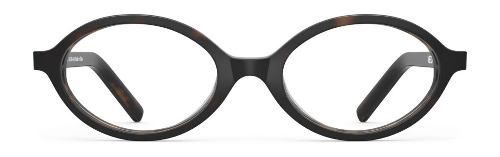 Front view of Vaughan tortoise oval eyeglasses from Vediview