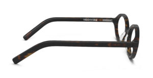 Side view of Vaughan tortoise oval eyeglasses from Vediview