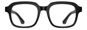 Front view of Byron black square eyeglasses from Vediview