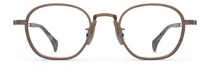 Front view of Nico bronze round eyeglasses from Vediview