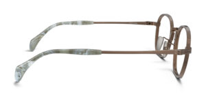Side view of Nico bronze round eyeglasses from Vediview