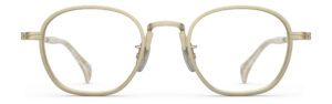Front view of Nico gold round eyeglasses from Vediview