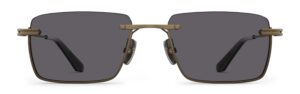 Front view of Seneca bronze rectangle sunglasses with grey lenses from Vediview